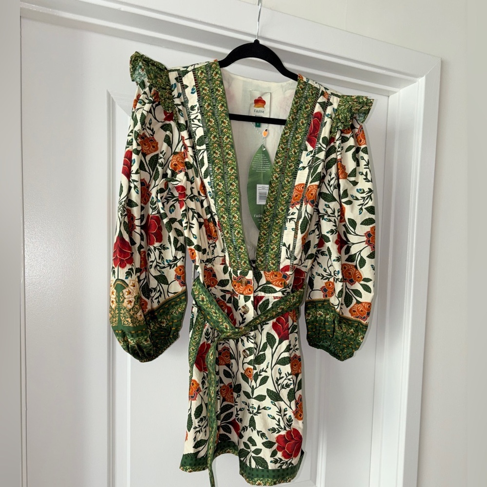Farm Rio: Sand Garden Tapestry Organic Cotton Romper - Picture 3 of 11
